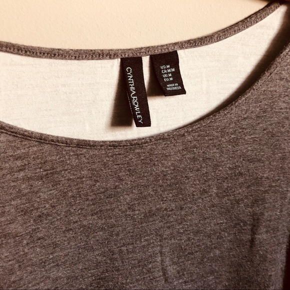 Cynthia Rowley grey & white long-sleeve layered M - Picture 3 of 3